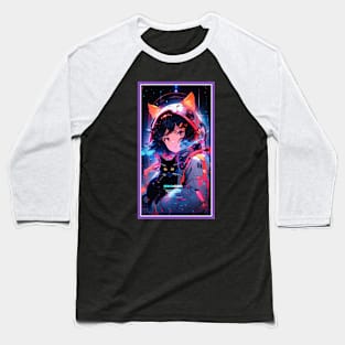 Anime Sci-Fi Cat Girl | Quality Anime Girl Artwork | Manga Girl Anime Art Baseball T-Shirt